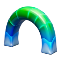 wonderful creative Arctic Aurora Arch Transparent Background Blue Green Gradient png