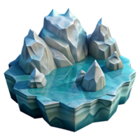 elegant artistic Arctic Fjord with Icebergs Isolated on Transparent Background png
