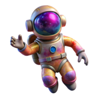 vibrant abstract Astronaut Floating Cutout with Colorful Nebula authentic png