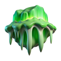 dramatic minimalist Aurora Cascade Isolated Transparent Background Vivid Green authentic png