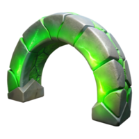 serene rustic Auroral Arch Isolated Element with Bright Green Glow high resolution png