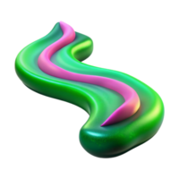 vibrant modern Aurora Stream Isolated Element Vibrant Green and Pink high resolution png