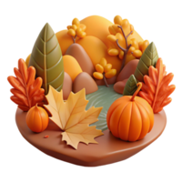 beautiful abstract Autumn Lake Foliage Cutout Transparent Background Element high quality png