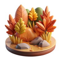 vibrant creative Autumn Lake Foliage Cutout Transparent Background Element png