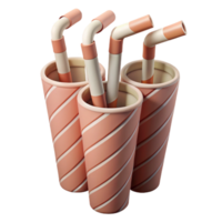 impressive rustic Biodegradable Straws Set Angled View Transparent Background detailed png