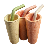 elegant modern Biodegradable Straws Set Angled View Transparent Background original png