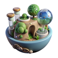 beautiful contemporary Bio Engineered Ecosystem Isolated Balanced Environment Transparent Background original png