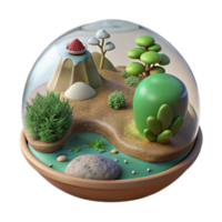 serene artistic Bio Engineered Ecosystem Isolated Balanced Environment Transparent Background professional png