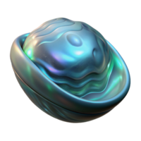 vibrant minimalist Bioluminescent Abalone Transparent Background Isolated professional png