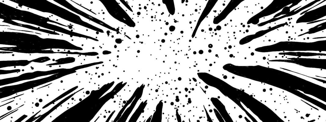Dynamic vintage woodcut illustration showcasing an ink splatter pattern with striking detail