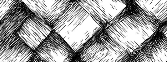 Vintage woodcut design featuring intricate overlapping diamond patterns in black and white vector