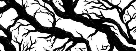 Intricate vintage woodcut illustration featuring a tangled vine pattern across a blank background vector