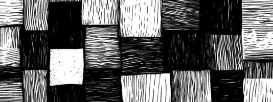 Vintage woodcut illustration of a patchwork design featuring irregular shapes and textures vector