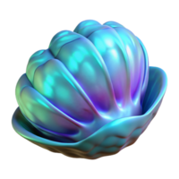 elegant rustic Bioluminescent Clam Transparent Background Isolated Element detailed png
