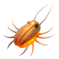 extraordinary abstract Bioluminescent Copepod Isolated Transparent Background Orange Glow original png
