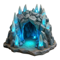 dramatic modern Bioluminescent Cavern with Light Beams Isolated Element original png
