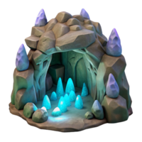 vibrant modern Bioluminescent Cavern with Rock Formations Cutout high resolution png