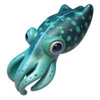 impressive minimalist Bioluminescent Cuttlefish Isolated with Camouflage Pattern authentic png