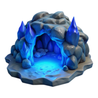 impressive abstract Blue Bioluminescent Ocean Cavern Isolated Element exclusive png