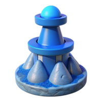 wonderful abstract Blue Hue Terraform Tower Transparent Background Isolated Element detailed png