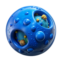 elegant creative Blue Micro Universe in Bubble Cutout Front View high quality png