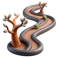 impressive vintage Branching Paths Winding Roads Isolated Design Element high resolution png