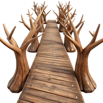 geweldig klassiek vertakking paden rustiek hout structuur geïsoleerd element hoog kwaliteit png