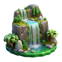 extraordinary contemporary Cascading Waterfall with Lush Forest Greenery Transparent Background original png