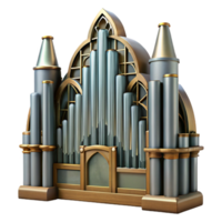 wonderful classic Cathedral Organ Cutout Detailed Pipework Transparent Background high resolution png