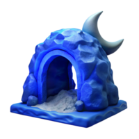 elegant minimalist Cavern in Ocean Cliff at Night Isolated Element high resolution png