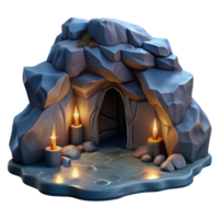magnificent classic Cavern in Ocean Cliff at Night Isolated Element high resolution png