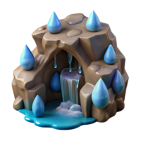 stunning minimalist Cave Waterfall Isolated with Sparkling Water Droplets genuine png