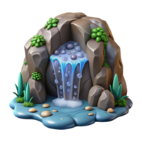 magnificent modern Cave Stream Cutout with Crystal Clear Water authentic png