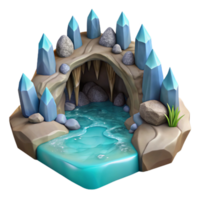 stunning minimalist Cave Stream Cutout with Crystal Clear Water authentic png