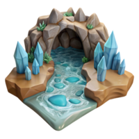 magnificent modern Cave Stream Cutout with Crystal Clear Water high resolution png
