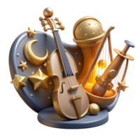 elegant modern Celestial Orchestra Transparent Background Front View professional png