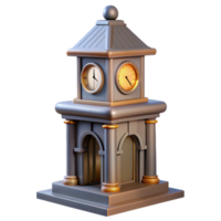 impressive creative City Clock Tower in Crepuscular Shadows Transparent Background high resolution png