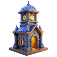 magnificent minimalist City Clock Tower at Dusk Cutout Isolated premium png