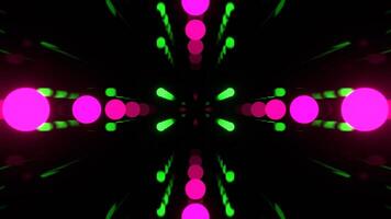 Green and Pink Corridor with Neon Flashing Dots Background VJ Loop in 4K video