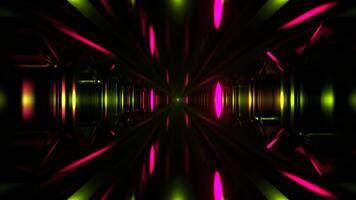 Pink and Green Mysterious Alien Corridor with Flashing Light Background VJ Loop in 4K video