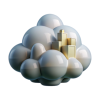 dramatic rustic Cloud City Cutout Detailed Architecture Transparent Background high resolution png