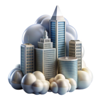 wonderful creative Cloud Piercing Skyscrapers Transparent Background Dramatic Lighting high resolution png