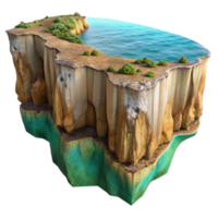 serene classic Coastal Cliff Cutout Dramatic Perspective Isolated Element detailed png