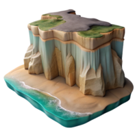 beautiful artistic Coastal Cliffs Cutout Dramatic Shadows Transparent Background authentic png