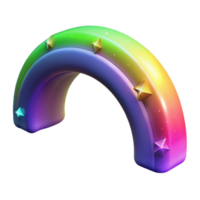 serene contemporary Colorful Auroral Arch Cutout Element with Transparent Background high quality png