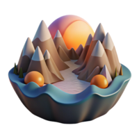 vibrant artistic Complex Fractal Fjord Cutout Element Low Angle View high quality png
