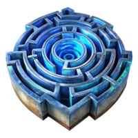 vibrant rustic Complex Luminari Labyrinth Transparent Background and Blue Hues high resolution png