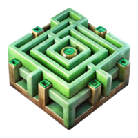 magnificent contemporary Complex Luminari Maze Isolated with Green Accents authentic png