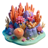 wonderful minimalist Coral Reef Transparent Background Vibrant Underwater Scene high resolution png