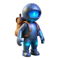 wonderful rustic Cosmic Traveler Silhouette Isolated with Blue Glow authentic png